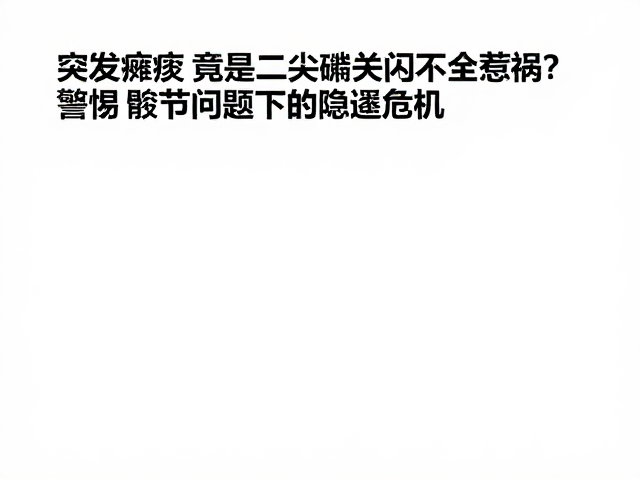 突发瘫痪竟是二尖瓣关闭不全惹祸?警惕髋关节问题下的隐匿危机