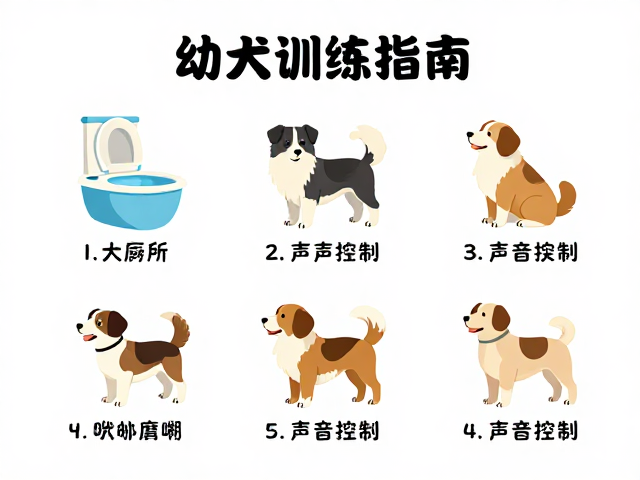 幼犬训练指南,如厕、松绳与声音控制,3步打造乖宝宝