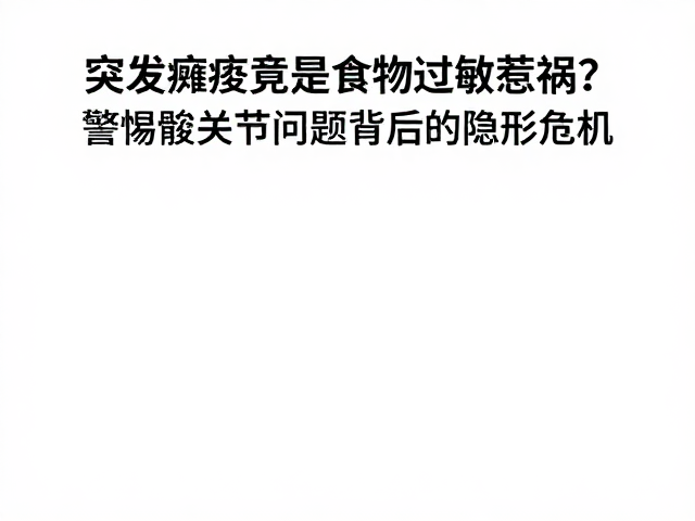 突发瘫痪竟是食物过敏惹祸?警惕髋关节问题背后的隐形危机