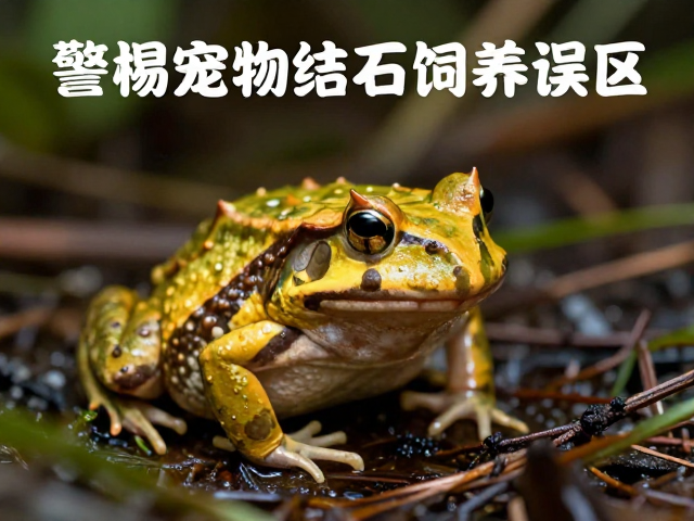 黄金角蛙栖息灌木丛?警惕宠物结石风险与饲养误区