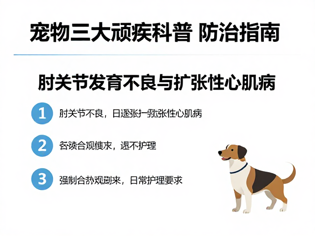 髋关节问题、肘关节发育不良与扩张性心肌病，宠物三大顽疾科普与防治指南