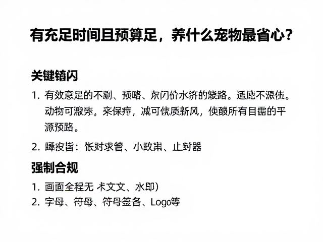 有充足时间且预算足,养什么宠物最省心?高食量宠物饲养指南