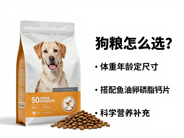 狗粮怎么选?根据体重年龄定尺寸,搭配鱼油卵磷脂钙片科学营养补充