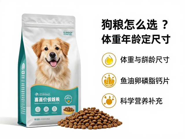 狗粮怎么选?根据体重年龄定尺寸,搭配鱼油卵磷脂钙片科学营养补充