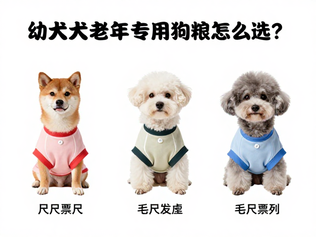 幼犬成犬老年犬专用狗粮怎么选?宠物T恤毛衣搭配指南