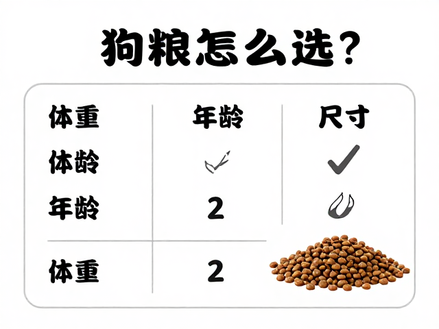 狗粮怎么选？根据体重年龄选尺寸，基础指令卡片指南