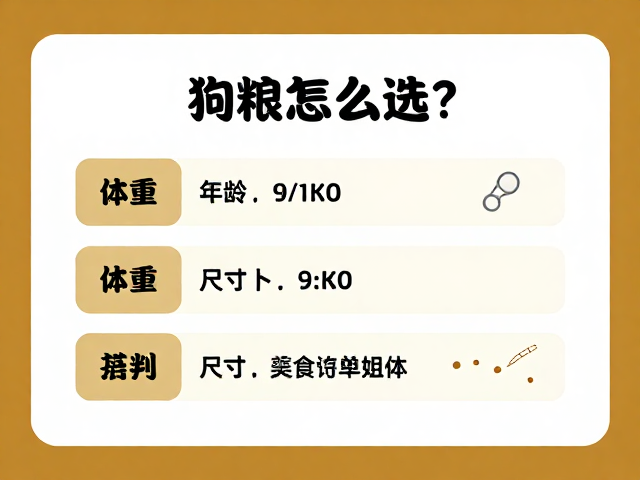 狗粮怎么选?根据体重年龄选尺寸,基础指令卡片指南