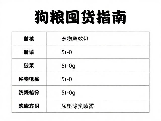 养宠必备，狗粮囤货指南，宠物急救包与尿垫除臭喷雾选购清单