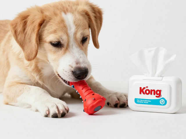 狗狗磨牙神器,Kong耐咬橡胶玩具搭配湿巾洁足泡沫护理指南