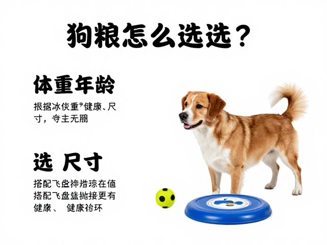 狗粮怎么选?根据体重年龄选尺寸,搭配飞盘抛接球更健康