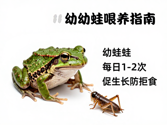 幼蛙喂养指南,活体蟋蟀每日1-2次,促生长防拒食