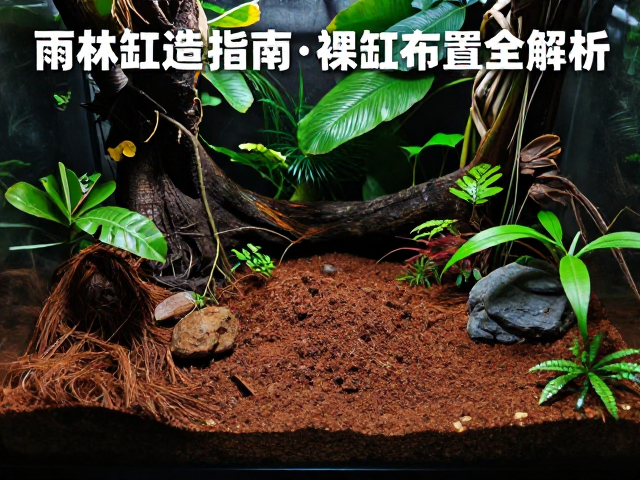 雨林缸造景指南,椰土铺设与裸缸布置全解析