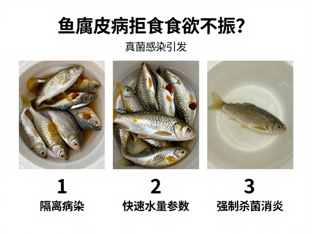鱼腐皮病拒食食欲不振?真菌感染引发,3步快速杀菌消炎