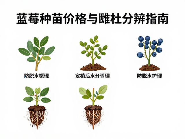 蓝莓种苗价格与雌雄分辨指南,防脱水护理全攻略