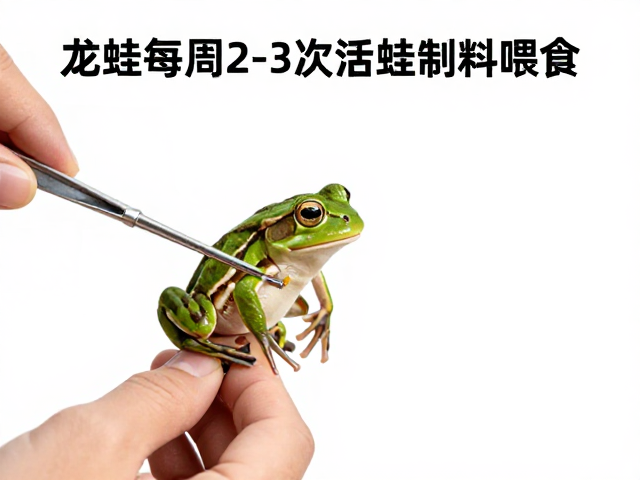 成蛙每周2-3次活体饵料投喂，病蛙强制喂食技巧