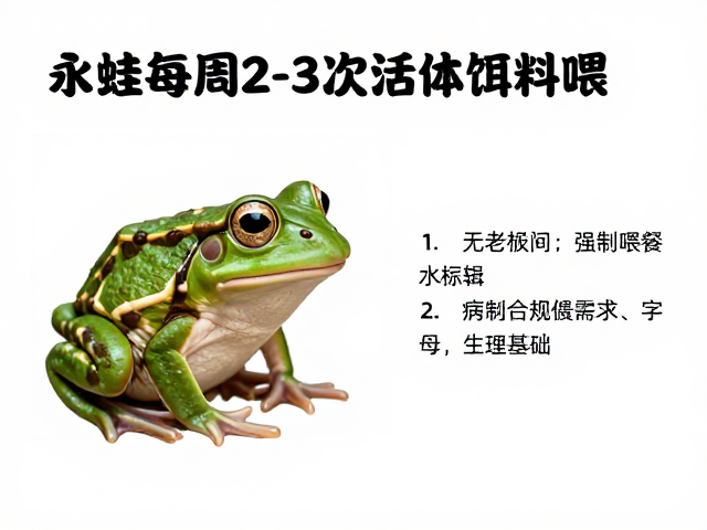 成蛙每周2-3次活体饵料投喂，病蛙强制喂食技巧