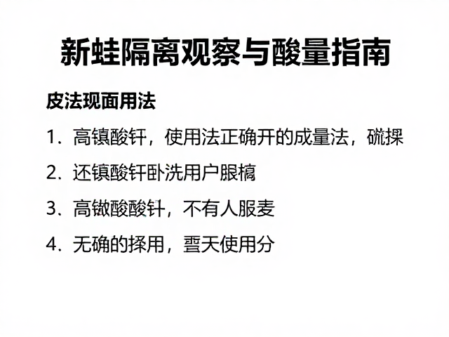 新蛙隔离观察防腐皮病,高锰酸钾正确用法与剂量指南