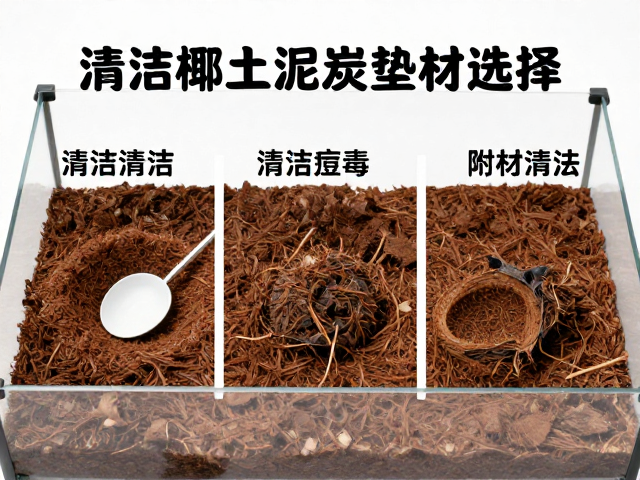 爬宠饲养指南，缸体清洁与椰土泥炭土垫材选择，附工具消毒法