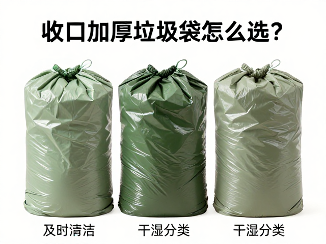 收口加厚垃圾袋怎么选？油污及时清洁，干湿分类，居家必备指南