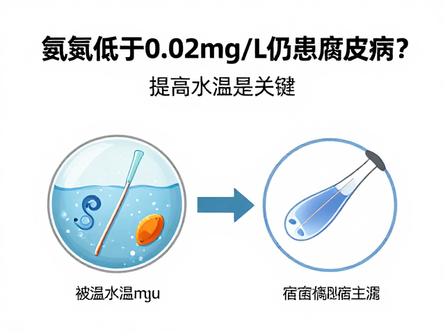 氨氮低于0.02mg/L仍患腐皮病?提高水温是关键