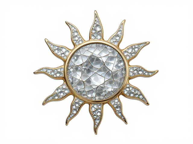 太阳造型冰裂纹理镶嵌工艺,珠宝设计的艺术与SEO流量密码
