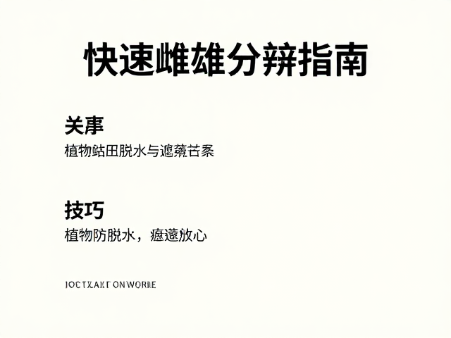 植物防脱水与遮蔽技巧,快速雌雄分辨指南
