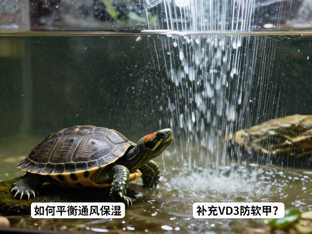 乌龟混养风险,如何平衡通风保湿,补充VD3防软甲?