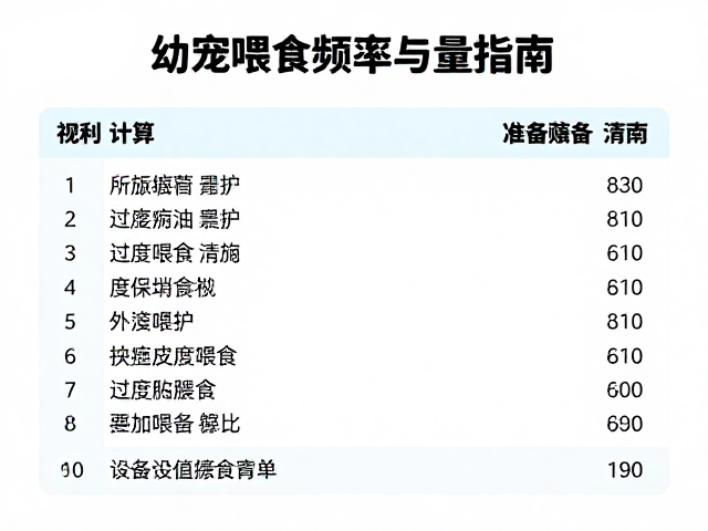 幼宠喂食频率与量指南,科学计算避免过度喂食与设备筹备清单
