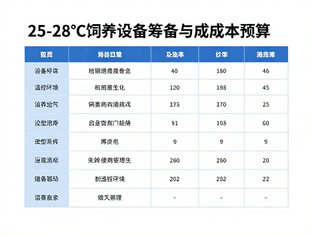 25-28℃饲养设备筹备与成本预算,新手避坑指南