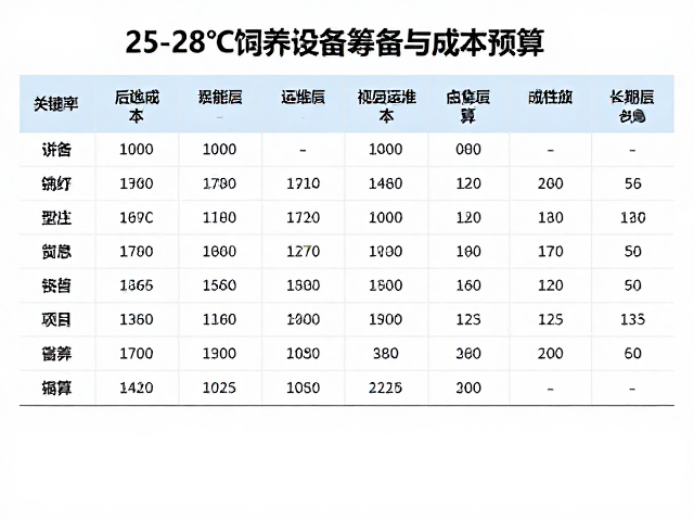 25-28℃饲养设备筹备与成本预算,新手避坑指南