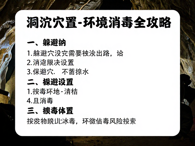 洞穴探险装备清单,躲避穴设置与环境消毒全攻略