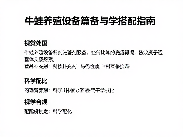 牛蛙养殖设备筹备与营养补充剂科学搭配指南