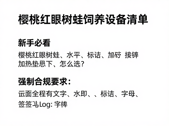 新手必看,樱桃红眼树蛙饲养设备清单,加热垫怎么选?