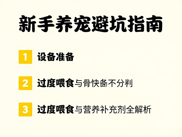 新手养宠避坑指南，设备筹备、过度喂食与营养补充剂全解析