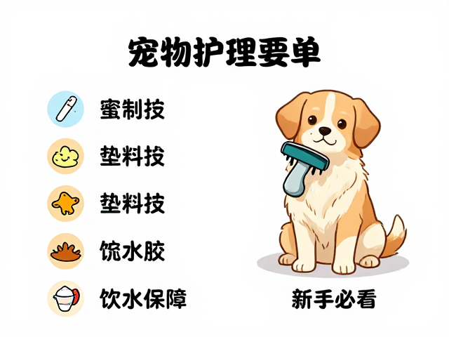宠物护理干货,梳毛技巧,垫料更换,饮水保障,新手必看