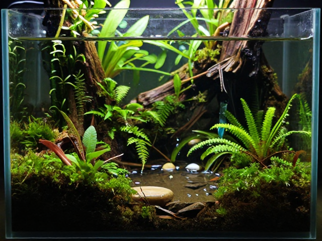 玻璃饲养缸铺水苔教程,保湿防霉,打造雨林生态缸最佳方案