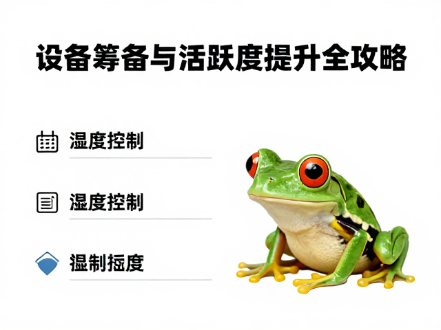 红眼角蛙饲养指南,设备筹备与活跃度提升全攻略
