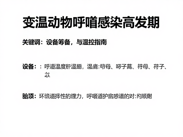 变温动物呼吸道感染高发期，设备筹备与温控指南
