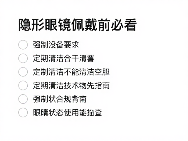 隐形眼镜佩戴前必看，设备筹备、定期清洁与眼部状态自查指南