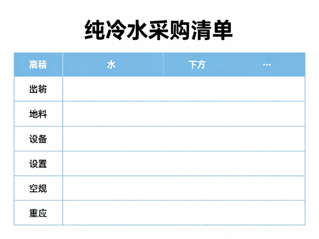 纯净水采购清单与互动行为观察,高效设备筹备指南