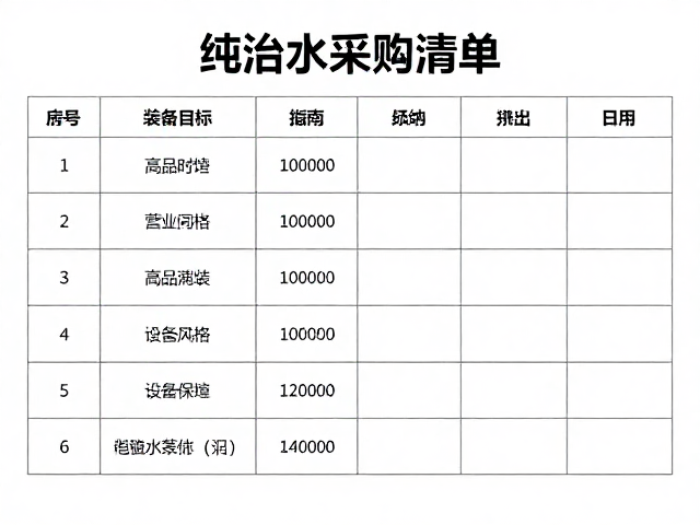纯净水采购清单与互动行为观察,高效设备筹备指南