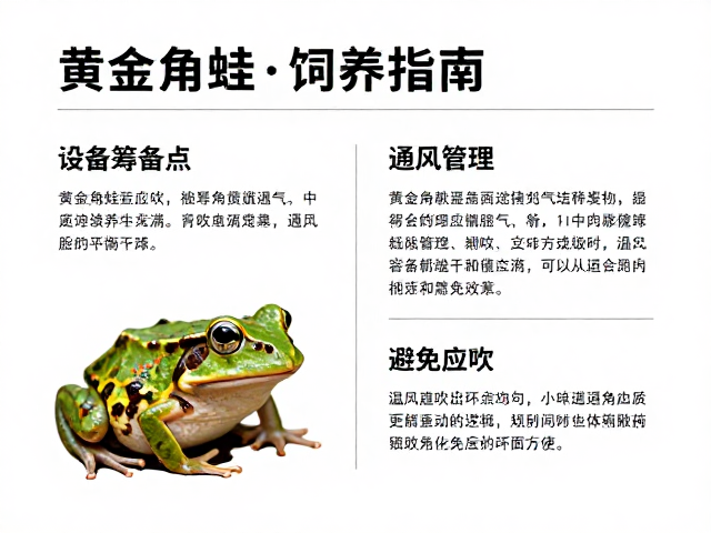 黄金角蛙饲养指南,设备筹备要点与避免直吹防应激详解