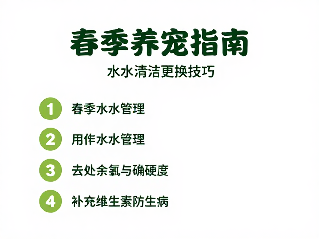 春季养宠指南,水源清洁与更换技巧,补充维生素防生病