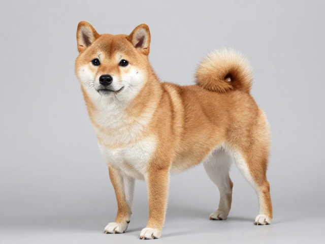 日系柴犬品相,中等体型结实,三角形深邃眼显灵动