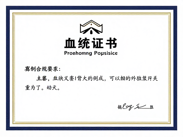 幼犬鉴别技巧，位于背部上方的血统证书为何至关重要？