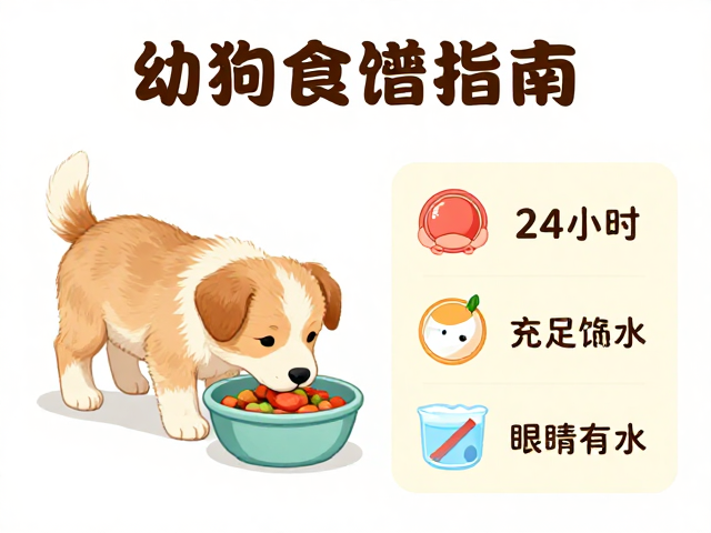 幼犬喂食指南,24小时充足饮水,让眼睛明亮有神