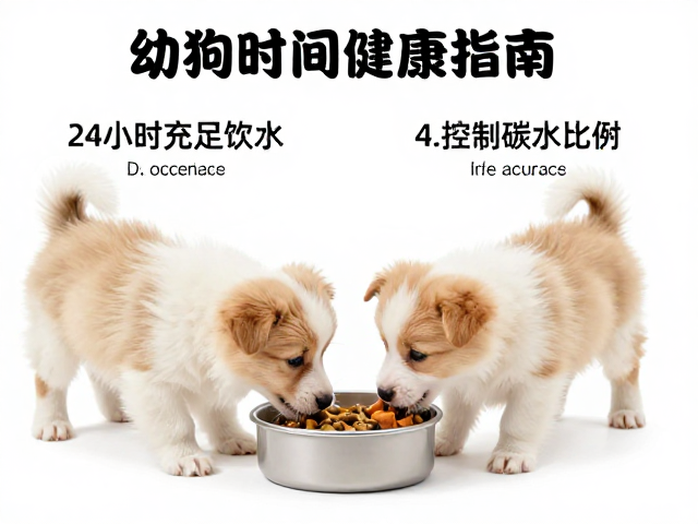 幼犬喂食指南,24小时充足饮水与控制碳水比例的科学搭配