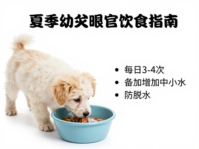 夏季幼犬喂食指南,每日3-4次,务必增加水量防脱水