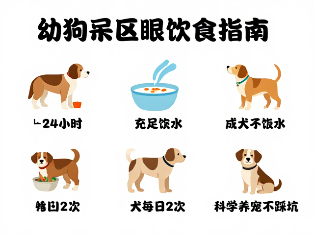 幼犬喂食指南,24小时充足饮水,成犬每日2次,科学养宠不踩坑