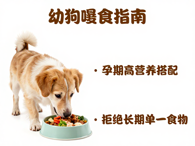 幼犬喂食指南,孕期高营养搭配,拒绝长期单一食物